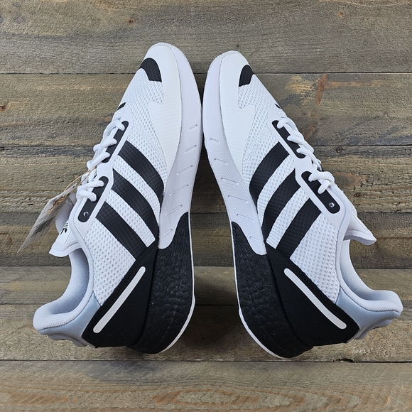 adidas Men's Originals ZX 1K Boost Shoes Sneakers White Black Silver - Picture 7 of 11